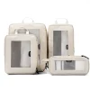 beige-travel-mesh-packing-cubes Epicka beige travel packing cube set with mesh windows