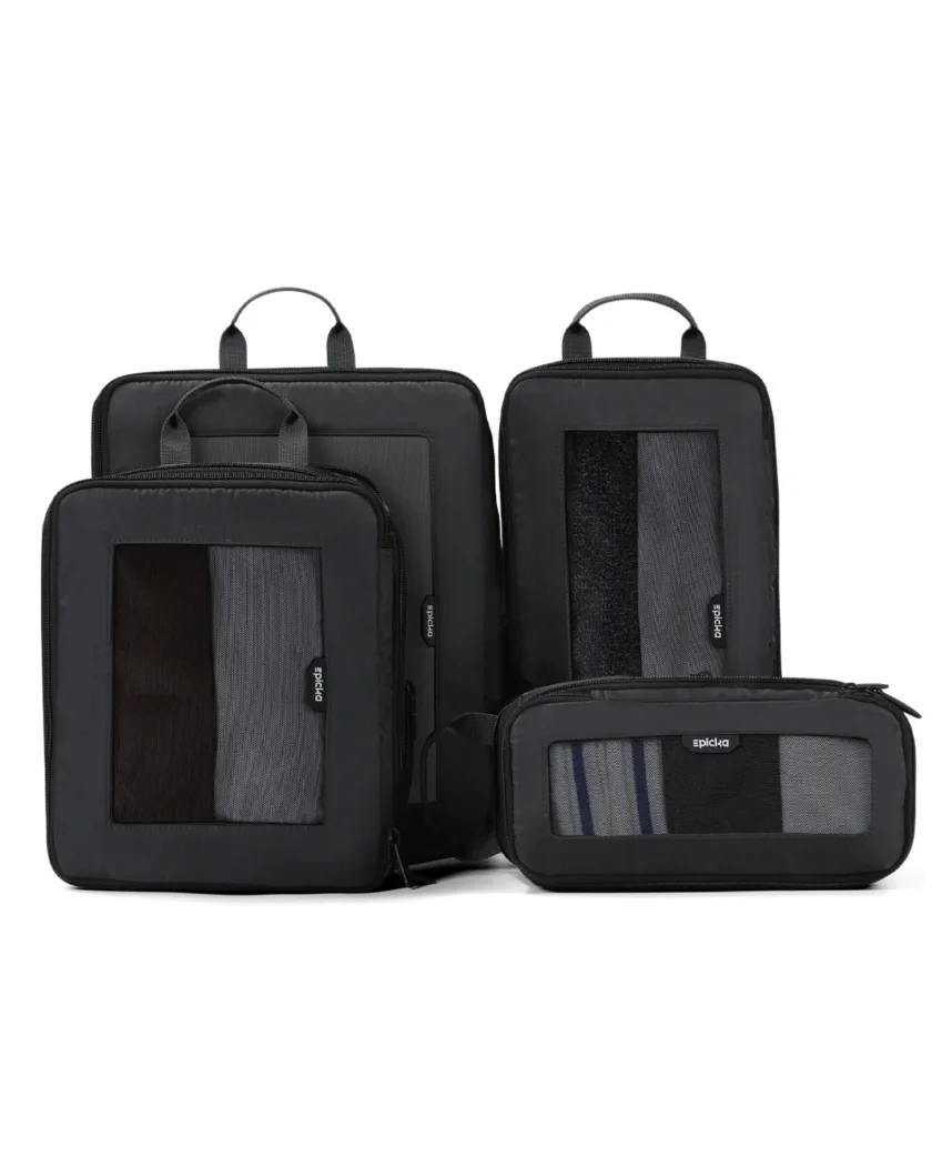 Spickia black travel packing cube set