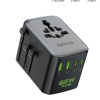 epicka-pulse-duo-65w-travel-adapter Epicka 65W Pulse universal travel adapter with multi-region plugs, 2 USB-A, 2 USB-C ports, and 1 AC outlet.
