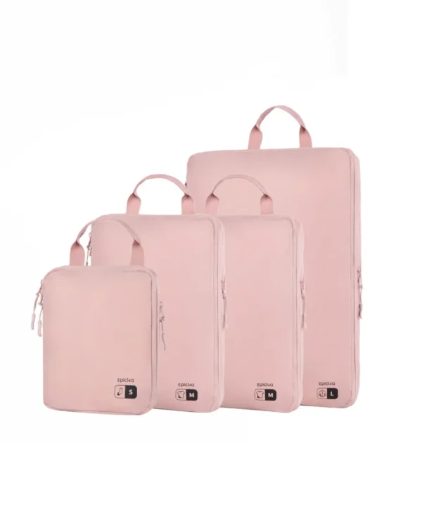 pink-nylon-compression-packing-cubes-set Epicka pink packing cube set S, M, L