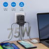 ta-105-max-75w-6-device-charger Epicka 75W universal travel adapter charging 6 devices via USB-C PD, USB-A QC, and AC socket.